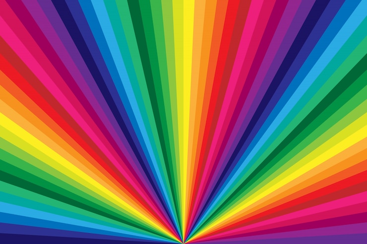 Vecteur arrière-plan à rayures colorées arc-en-ciel