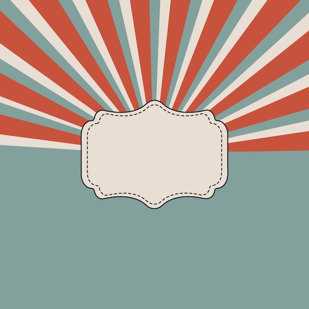 Arrière-plan à rayures rétro vintage avec étiquette blanche