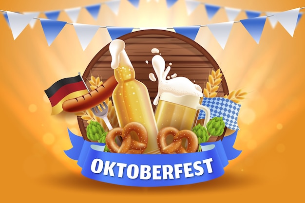 Arrière-plan réaliste de la célébration du festival de la bière Oktoberfest