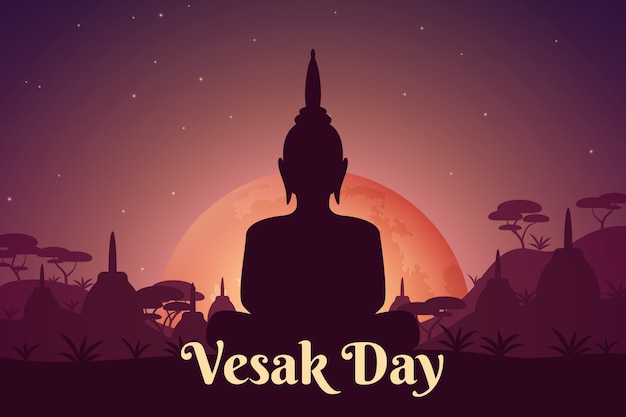 Vecteur arrière-plan réaliste du vesak