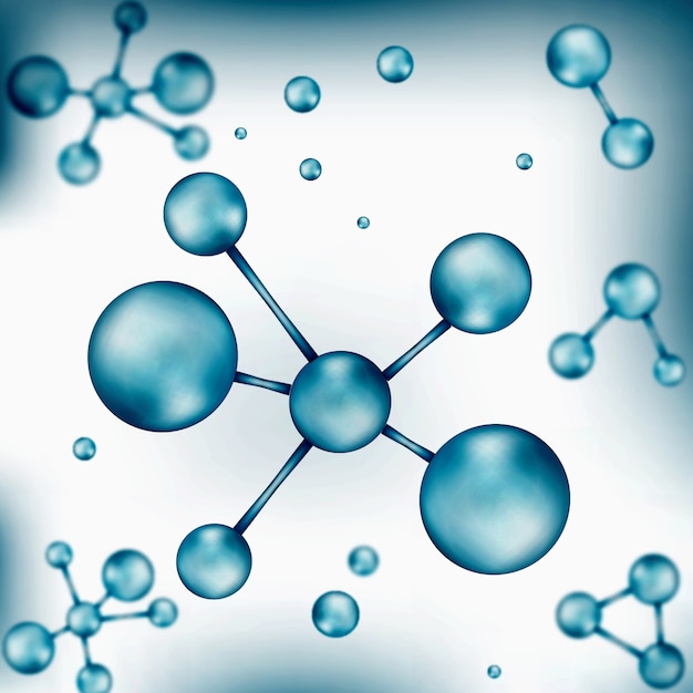Arrière-plan réaliste de molécules