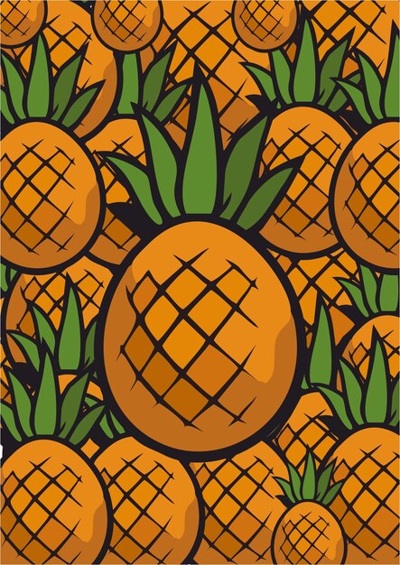 arrière-plan avec répétition d'ananas modèle de fruit de l'ananas