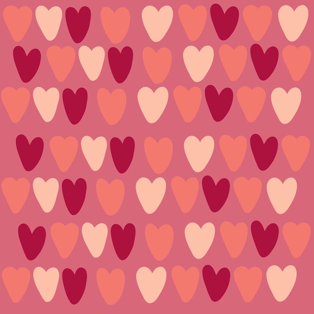 Arrière-plan rose avec de petits cœurs multicolores dans des tons roses à la tendance Vector pour l'impression