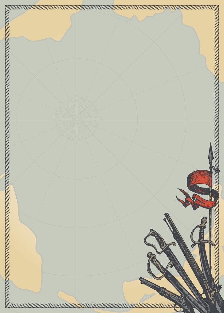 Vecteur arrière-plan avec des sabres sur le thème du voyage