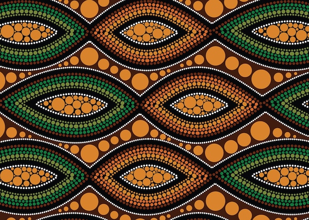 Vecteur arrière-plan sans couture du vecteur d'art à points aborigène