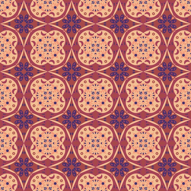 Arrière-plan sans couture Jardin rétro Nature Aborigène Floral Damasque Art à motifs traditionnels