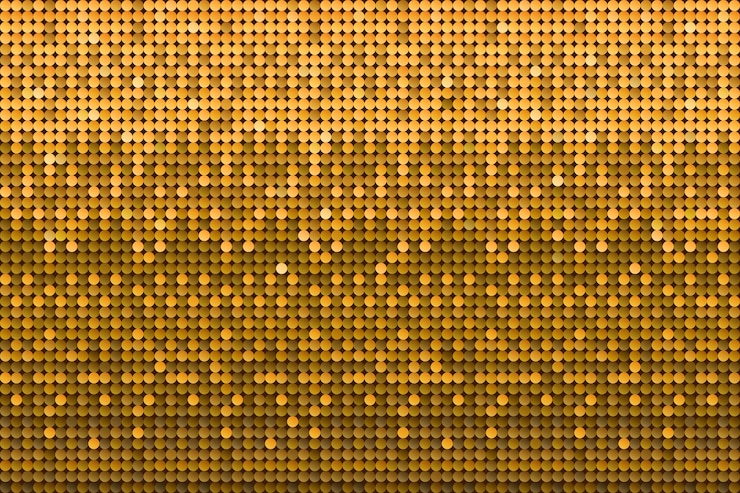 Vecteur arrière-plan sans couture à texture de paillettes dorées à motif de paillette jaune brillant à fond de vacances étincelant