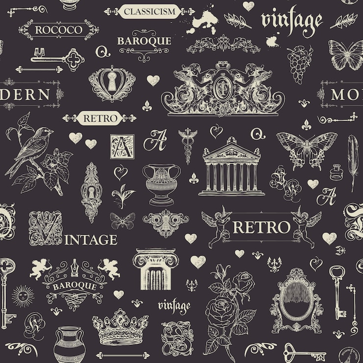 Vecteur arrière-plan sans couture vintage