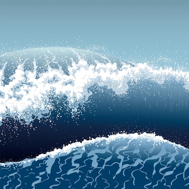 Vecteur arrière-plan de la silhouette du monde sous-marin des profondeurs bleues
