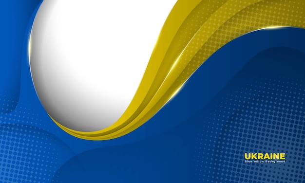Arrière-plan simple de bleu jaune et blanc avec un dessin jaune bleu ondulant