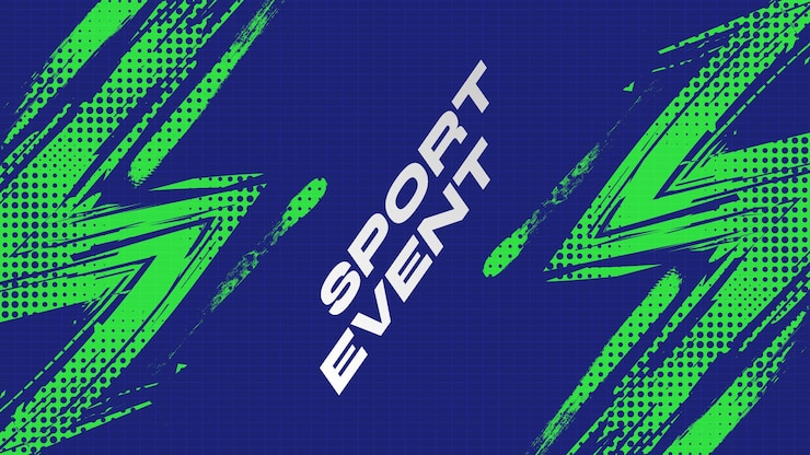 Vecteur arrière-plan sportif abstrait avec texture de pinceau vert et bleu et effet demi-ton arrière-plan grunge sale