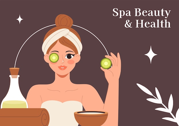 Arrière-plan de style dessin animé pour les modèles de médias sociaux de spa et de beauté