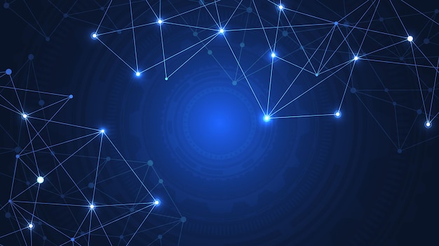 Arrière-plan de la technologie numérique avec des points et des lignes de connexion