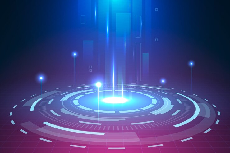 Vecteur arrière-plan technologique futuriste en gradient