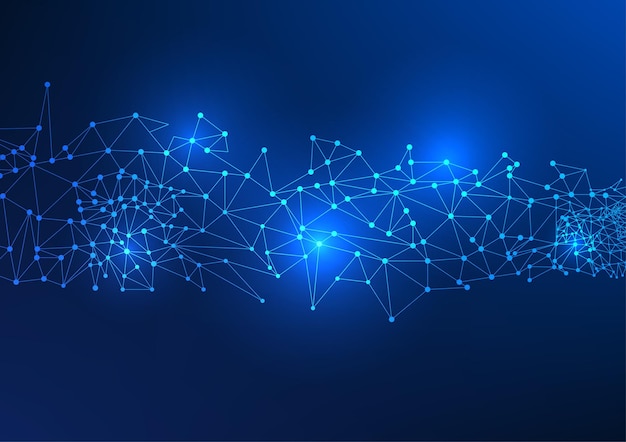Arrière-plan technologique Les lignes interconnectées et ramifiées représentent la transmission de la connectivité