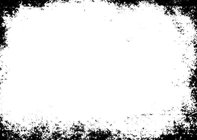 Arrière-plan de texture vectorielle de bordure grunge Superposition de cadre abstrait Toile de fond sale et endommagée