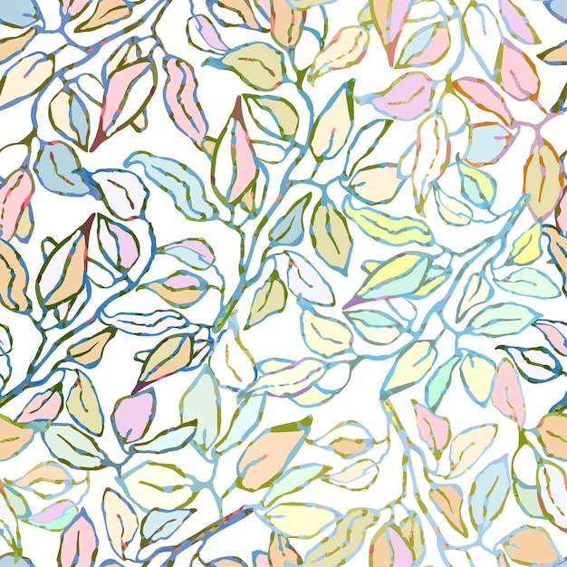 Arrière-plan transparent de vecteur avec illustration aquarelle colorée de feuillage et de plantes