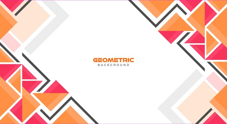 Vecteur arrière-plan triangulaire géométrique plat orange et rouge