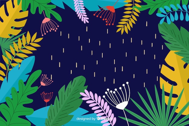 Arrière-plan tropical dessiné à la main