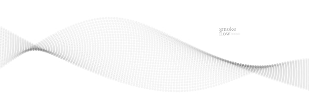 Arrière-plan vectoriel abstrait avec une vague de particules qui coulent fumée qui coule design gris clair image détente lisse et douce