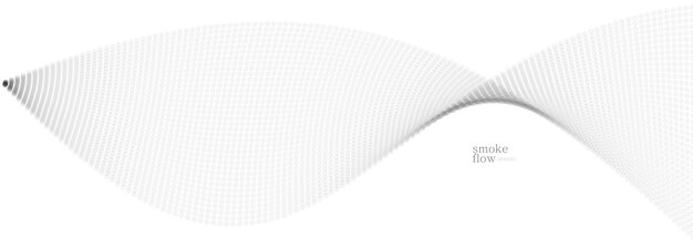 Arrière-plan vectoriel abstrait avec une vague de particules qui coulent fumée qui coule design gris clair image détente lisse et douce