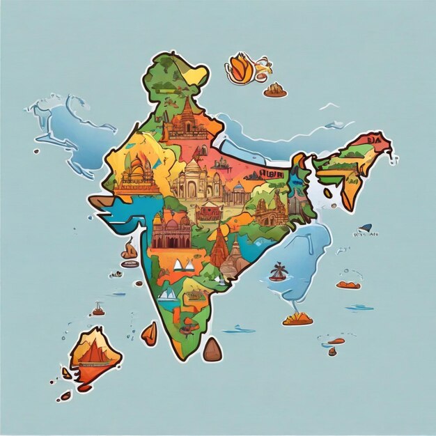 Vecteur arrière-plan vectoriel de la carte de l'inde