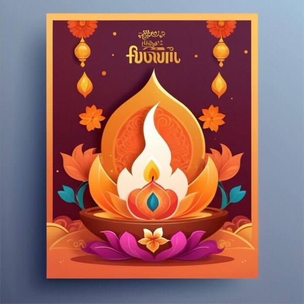 Arrière-plan Vectoriel De Dessins Animés De L'affiche De Diwali