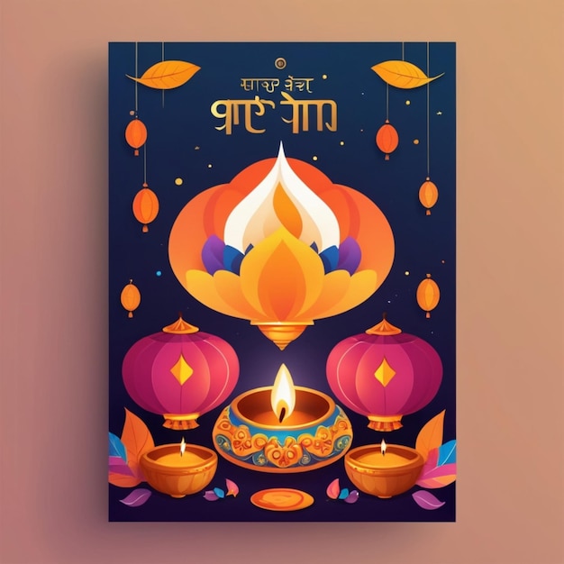 Vecteur arrière-plan vectoriel de dessins animés de l'affiche de diwali