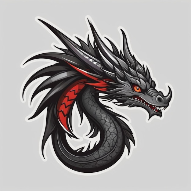 Arrière-plan vectoriel de dessins animés de tatouage de dragon