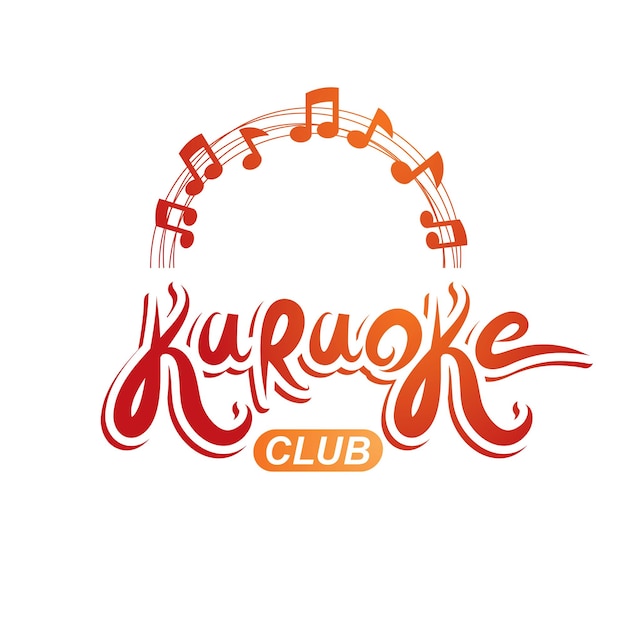 Arrière-plan Vectoriel Du Club Karaoké Composé D'une Feuille De Notes Musicales Circulaires. Peut être Utilisé Comme Concept De Divertissement Nocturne Pour L'affiche Publicitaire.