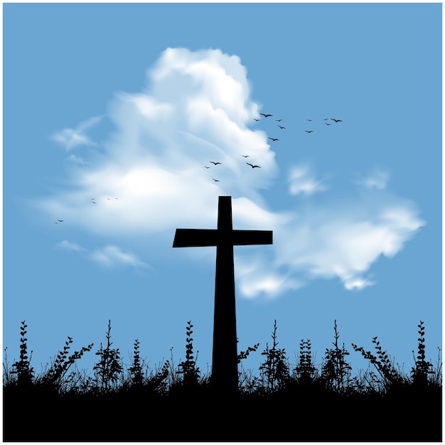 Vecteur arrière-plan vectoriel du vendredi saint pour l'occasion religieuse chrétienne avec croix