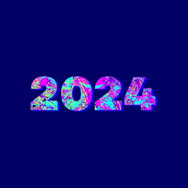 Vecteur arrière-plan vectoriel futuriste de 2024 explorez la prochaine dimension