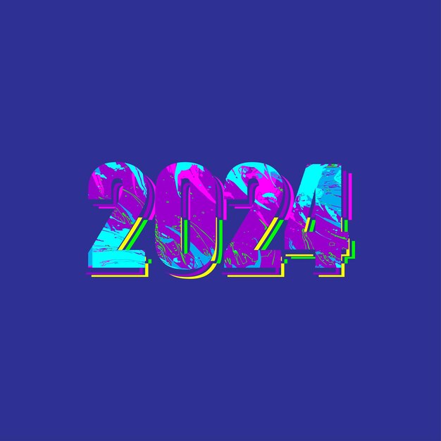 Vecteur arrière-plan vectoriel futuriste de 2024 explorez la prochaine dimension