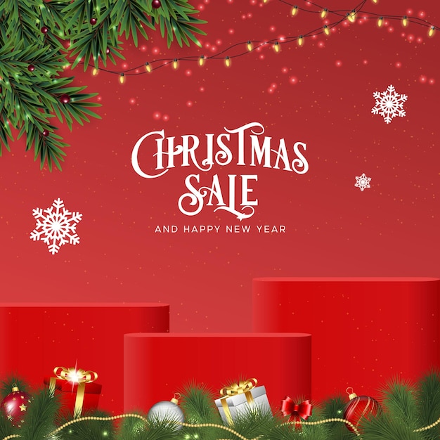 Arrière-plan vectoriel de Noël pour l'affichage des produits 5