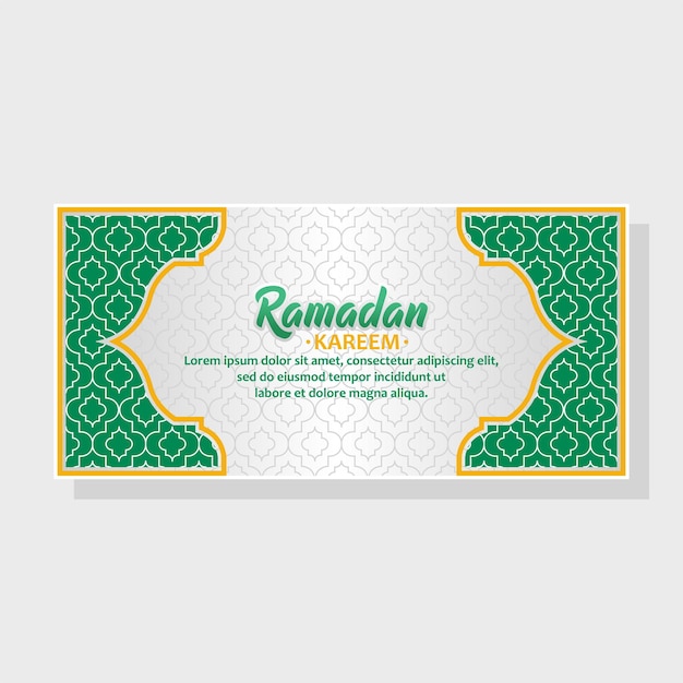 Arrière-plan vert et or du Ramadan