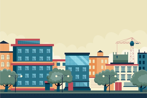 Arrière-plan de la ville dessiné à la main