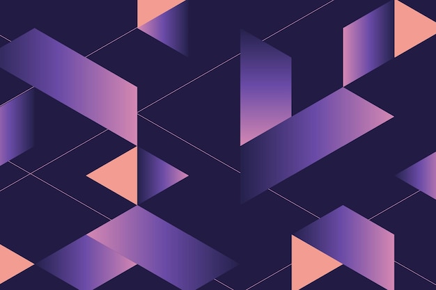 Arrière-plan violet géométrique avec des éléments de gradient rose et violet