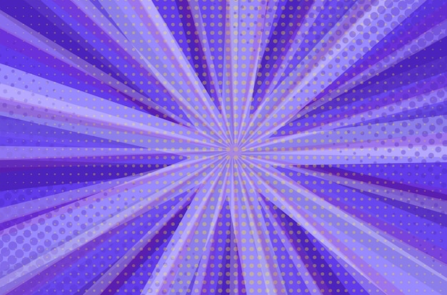Vecteur arrière-plan de zoom comique violet brillant