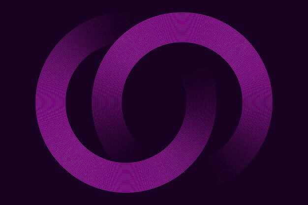 Des arrière-plans d'art de ligne abstraite pourpre élégants avec des dessins circulaires fluides et un flux de gradient lisse