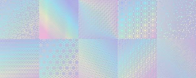 Arrière-plans d'hologramme avec texture de feuille arc-en-ciel