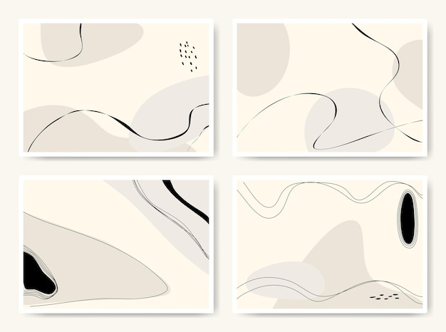 Arrière-plans vectoriels abstraits modernesstyle tendance minimal diverses formes mis en place des modèles de conception
