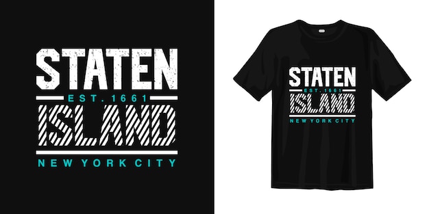 Arrondissement De Staten Island à New York. T Shirt Design Typographie Style Urbain