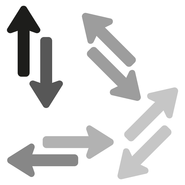 Arrow direction icons Pointer navigation symbols Movement indicator set Vector directional elements