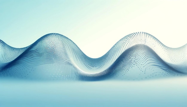 Vecteur art abstrait rythmique à ondes sinusoïdales à points bleus