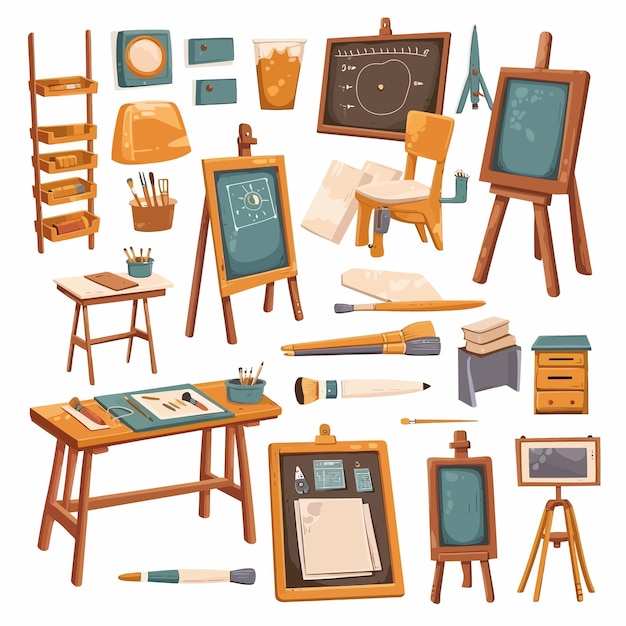 Vecteur art_class_studio_meuble_équipement_pour_artistes