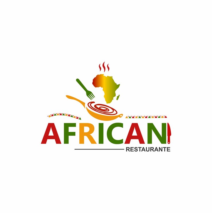 Vecteur art de conception de logo de restaurant africain