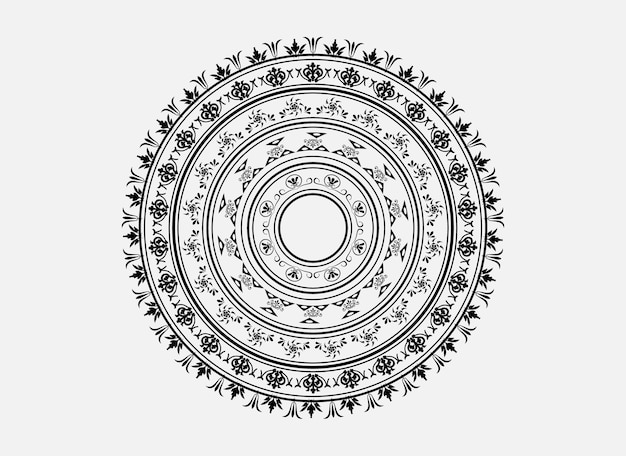 Art De Conception De Mandala De Frontière De Vecteur