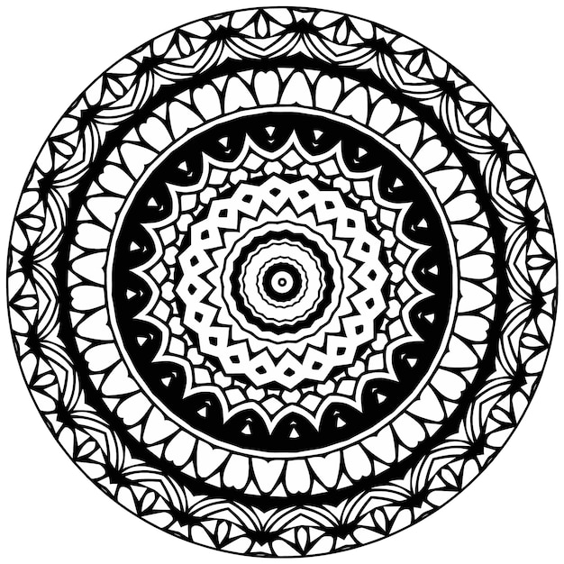 Art du livre de coloriage Mandala. carte de voeux, autocollant, motif dentelle et tatouage. décoration pour l'intérieur