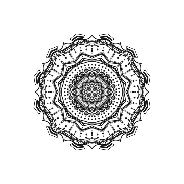 Vecteur l'art du mandala à fleurs noires et blanches