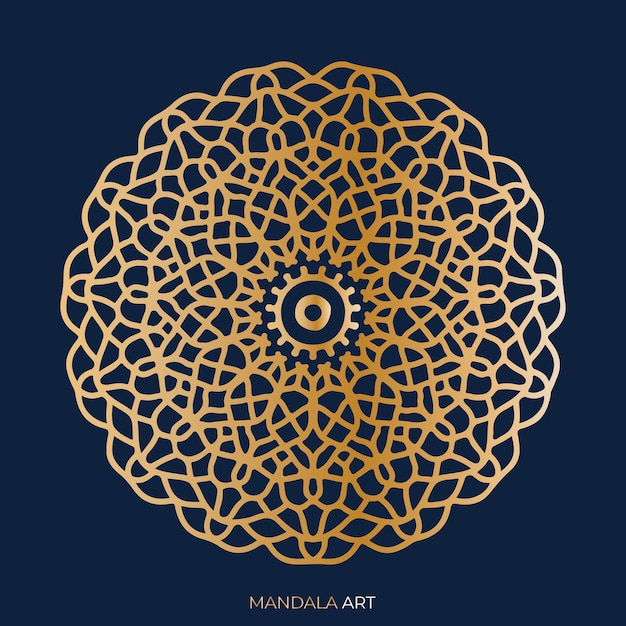 L'art Du Mandala De Mariage De Luxe Dans Un Fond De Texture Bleue